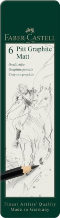 Ołówek artystyczny Pitt Graphite Matt 6 szt (różne) Faber Castell (115207 FC)