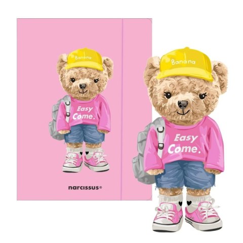 Teczka kartonowa na gumkę Teddies& Miś Urszula A4 mix 270g Narcissus