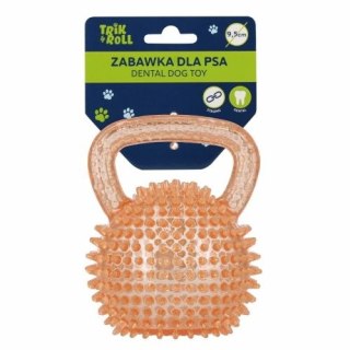 Gadżet Zabawka dla psa Piłka 9,5cm z uchwytem pomarańczowy Trik Roll (560870)
