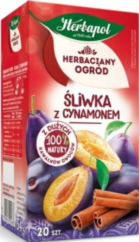 Herbata Herbaciany Ogród owocowo-ziołowa śliwka z cynamonem 20 saszetek Herbapol