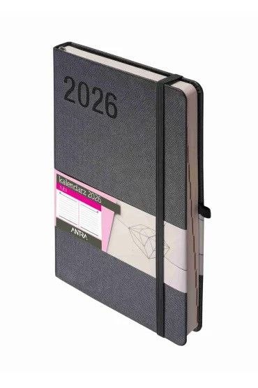 Kalendarz książkowy (terminarz) 2026 RUBI terminarz A5 Antra (grafitowy)
