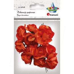 Ozdoba papierowa Craft-Fun Series Różyczki papierowe na druciku ciemnopomarańczowe Titanum (ZH-001)