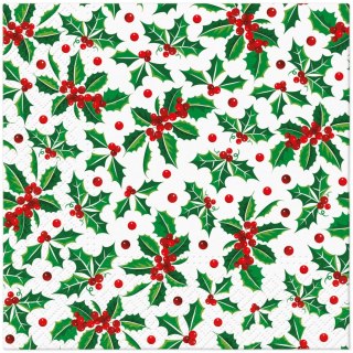 Serwetki Lunch BN Holly Pattern mix nadruk bibuła [mm:] 330x330 Paw (SDL238800)