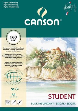 Blok rysunkowy Student A4 biały 160g 50k [mm:] 210x297 Canson (400014235)