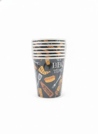 Kubek jednorazowy BBQ Party Black papierowe papier 250ml Paw (PC8001718)