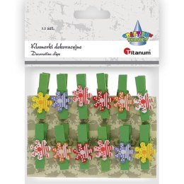 Ozdoba drewniana Craft-Fun Series klamerki kwiatki Titanum (C704)