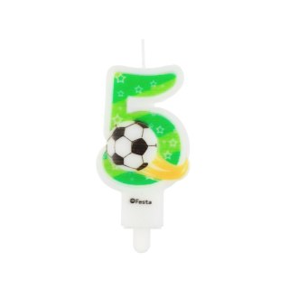 Świeczka urodzinowa cyferka 5 z piłką 7,8cm Godan (PF-SCP5)