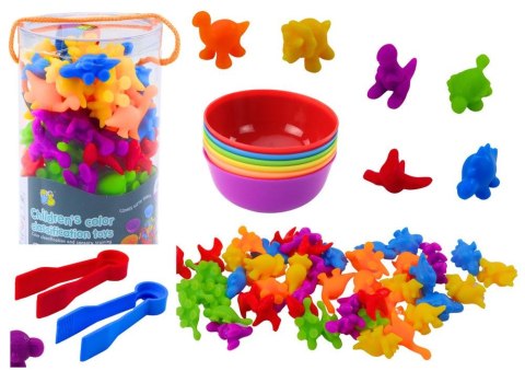 Zabawka edukacyjna Zestaw Sorter Edukacyjny Nauka Kolorów Liczenia Dinozaury 48 El Lean (20409)