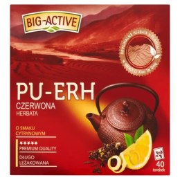 Herbata PU-ERH czerwona o smaku cytrynowym 40 saszetek Big Active