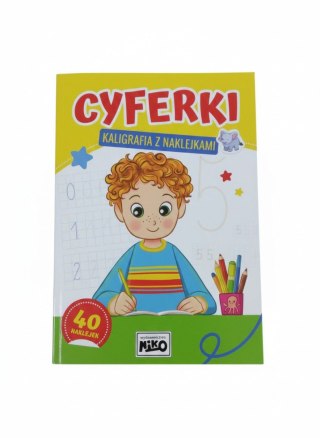 Książeczka edukacyjna Cyferki. Kaligrafia z naklejkami. Niko