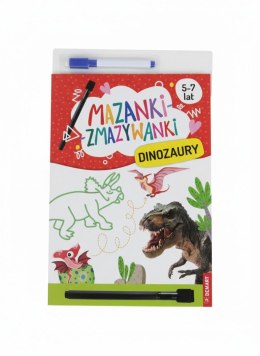 Książeczka edukacyjna Mazanki-zmazywanki. Kolorowe dinozaury. Ćwiczenia z pisakiem Demart