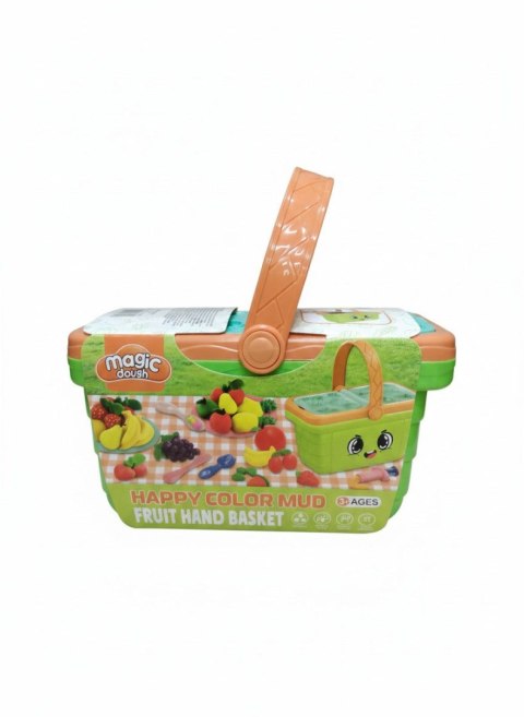 Masa plastyczna dla dzieci koszyczek zielony z foremkami mix Artyk (176753)