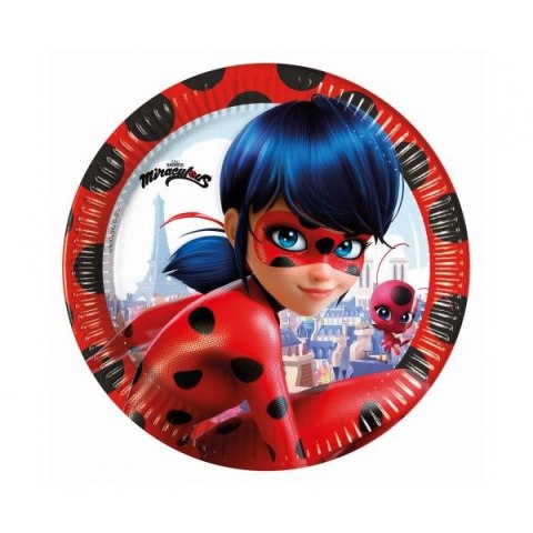 Talerz jednorazowy Miracoulous 20 cm, 8 szt. papier śr. 19mm 8 szt Godan (91344)