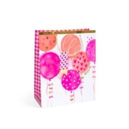 Torba prezentowa urodziny różowe, L, 5szt. [mm:] 320x260x 120 Argo (257048)