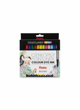 Cienkopis POINTLINER COLOUR wkład mix 0,4mm 12kol. Pentel (S40-ST12PL)