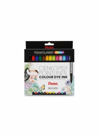 Cienkopis POINTLINER COLOUR wkład mix 0,4mm 12kol. Pentel (S40-ST12PL)
