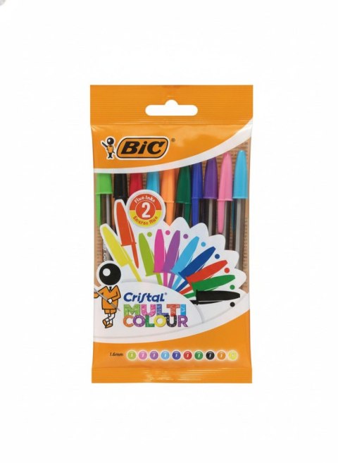 Długopis standardowy 10 szt Cristal Multico wkład mix Bic (843437)