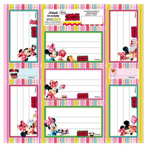 Naklejka na zeszyt Myszka Minnie [mm:] 165x165 Derform (NNZMM)