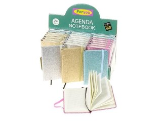 Notes (notatnik) z okładką brokatową, z gumką A6 krata Adar (556119)