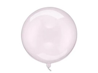 Balon gumowy Kula, 40cm, transparentny róż transparentny 400mm Partydeco (ORB16-1-081)
