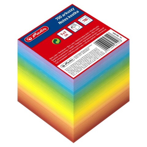 Kostka papierowa big rainbow 9561093 mix [mm:] 90x90 Herlitz (300022464)