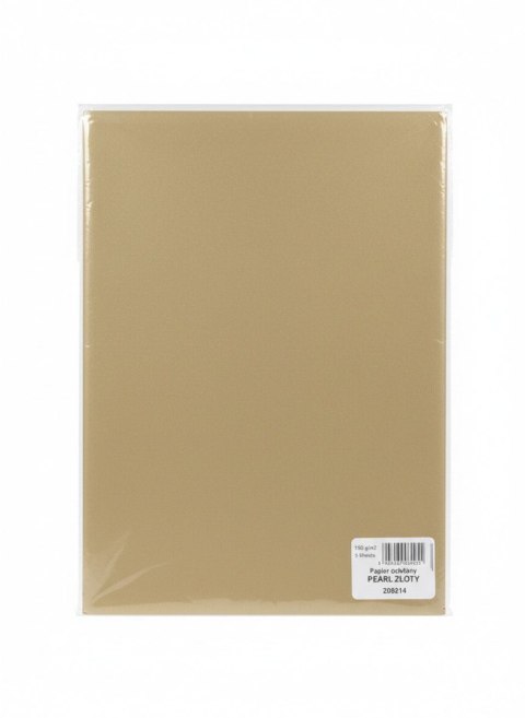 Papier ozdobny (wizytówkowy) pearl A4 złoty 135g Galeria Papieru (206214)
