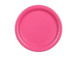 Talerz jednorazowy ciemny róż papier śr. 230mm 6 szt Partydeco (TPP102-006)