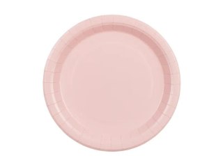 Talerz jednorazowy jasny różowy papier śr. 230mm 6 szt Partydeco (TPP102-081S)