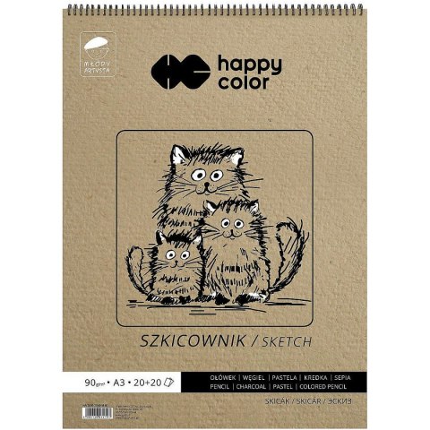 Blok artystyczny szkicownik młody artysta A3 80g 40k Happy Color (HA 3809 3040-M40)