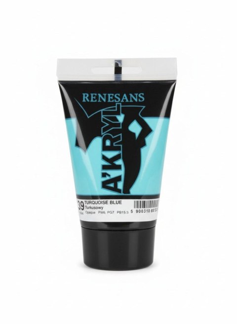 Farba akrylowa Turkusowy kolor: turkusowy 100ml Renesans (39)