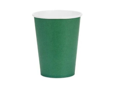Kubek jednorazowy ciemny zielony papier 250ml Partydeco (KPP90-012C-EU1)