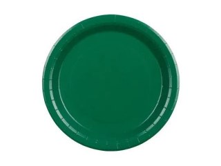 Talerz jednorazowy ciemny zielony papier śr. 230mm 6 szt Partydeco (TPP102-012C)