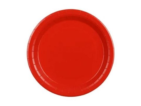 Talerz jednorazowy czerwone papier śr. 230mm 6 szt Partydeco (TPP102-007)