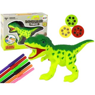 Zestaw kreatywny dla dzieci Projektor Dinozaur + Pisaki 18 Obrazków Malowanie Lean (1753)