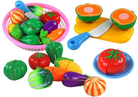 Artykuły kuchenne Zestaw Warzyw na Rzepy W Koszyczku 8 Szt Talerzyk Nóż Lean (17341)