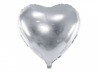 Balon foliowy Serce, 61cm, srebrne 24cal Partydeco (FB23M-018)