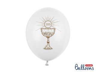 Balon gumowy IHS, Pastel Pure White biały 300mm Partydeco (SB14P-111-008-6)