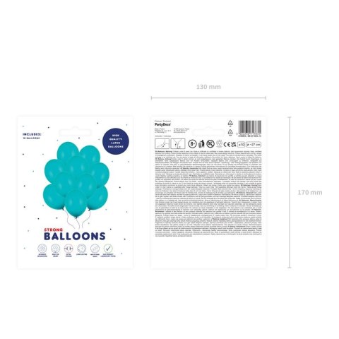 Balon gumowy Party Deco BALONY STRONG pastelowy 10 szt morski 270mm Partydeco (SB12P-083L-10)