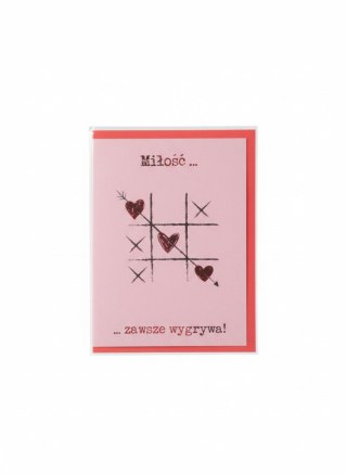 Kartka składana Karnet B6 Walentynki kółko i krzyżyk B6 Henry (5905701483761)