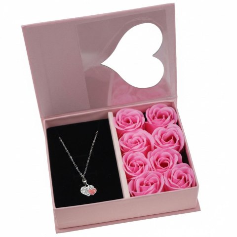 Ozdoba walentynkowa Flower Box Łańcuszek mix wzorów z różami mydlanymi