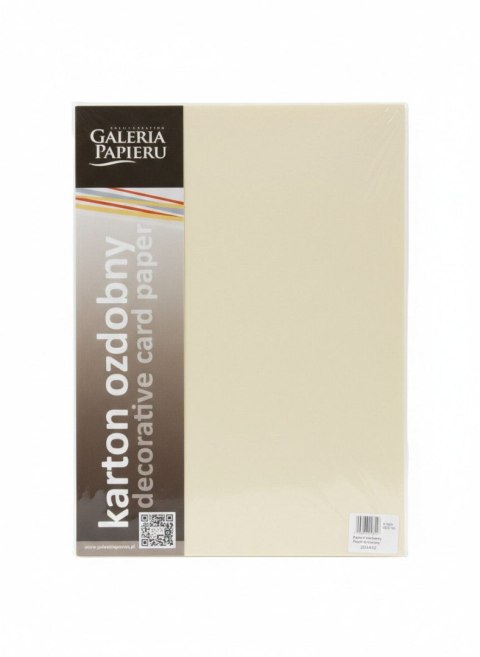 Papier ozdobny (wizytówkowy) pearl kremowy A4 kremowy 210g Galeria Papieru (205452)