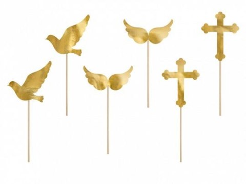 Pikiery do muffinek I Komunia Święta, 8,5-11cm Partydeco (KPM27-019M)