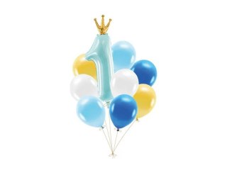 Balon foliowy Zestaw balonów Roczek, niebieski Partydeco (ZB3-001)