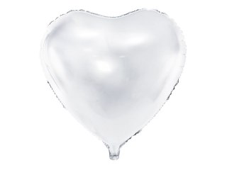 Balon foliowy białe serce 61 cm 24cal Partydeco (FB23M-008)