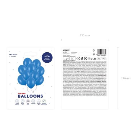 Balon gumowy Party Deco BALONY STRONG pastelowy 10 szt niebieski 270mm Partydeco (SB12P-083C-10)