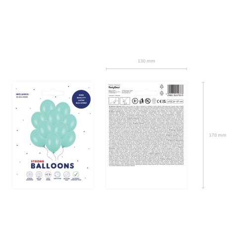 Balon gumowy Party Deco BALONY STRONG pastelowy 10 szt niebieski 270mm Partydeco (SB12P-103J-10)
