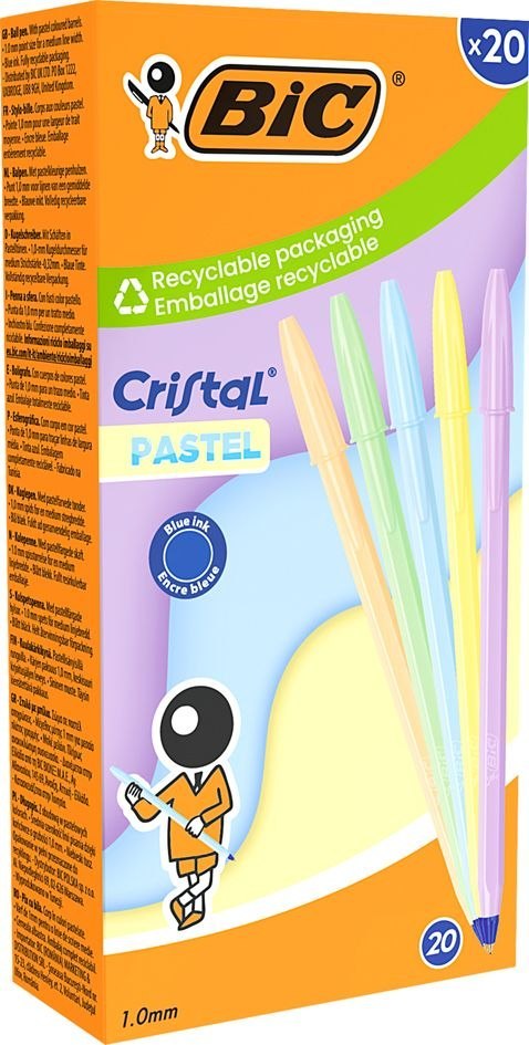 Długopis standardowy pastelowe wkład mix 0,32mm Bic (302550)