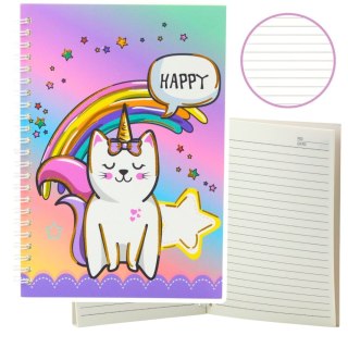 Notes (notatnik) Kot Jednorożec Kolorowy A5 60k. linia Lean (21691)