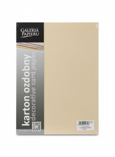 Papier ozdobny (wizytówkowy) Ryps A4 piaskowy 250g Galeria Papieru (204703)
