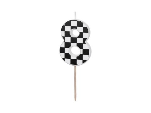 Świeczka urodzinowa Cyferka 8, 5.5 cm, mix Partydeco (SCU7-8)